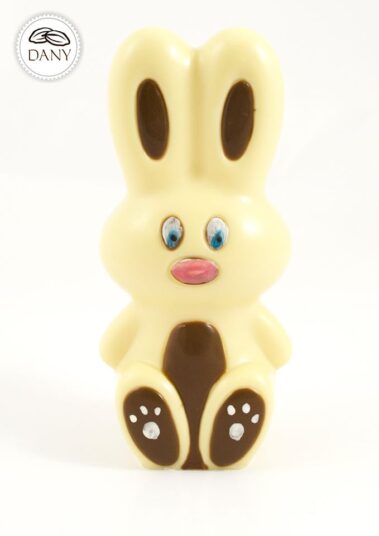 Čokoládová figúrka - ZAJAČIK STOJACI z bielej a mliečnej čokolád